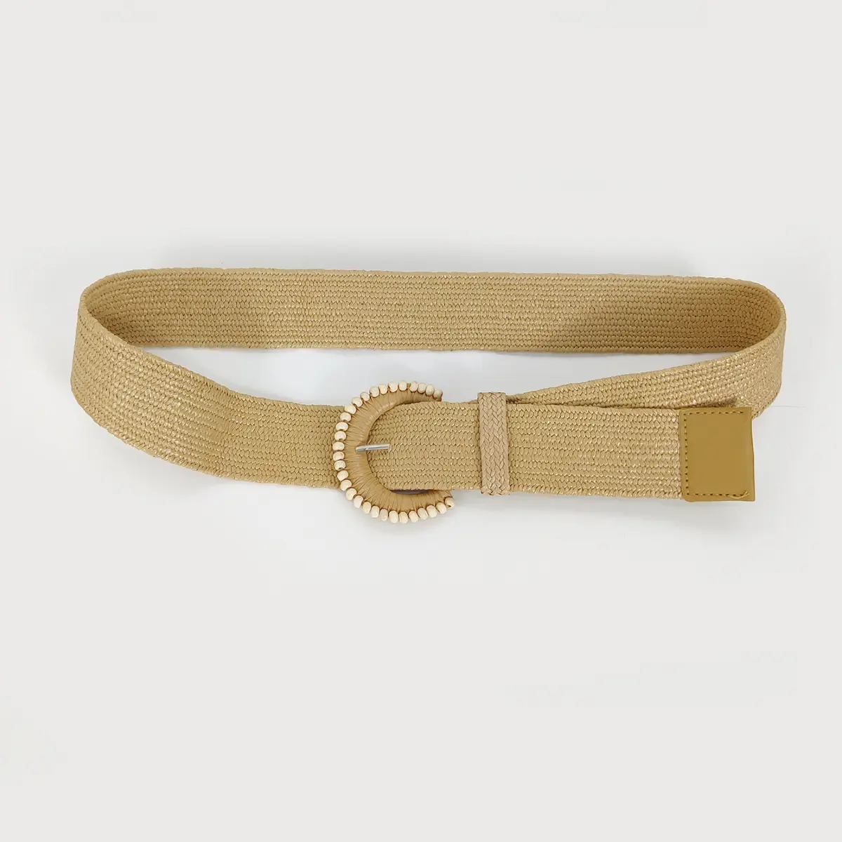 Women PP Straw Belt Bohemian Wide Elastic Waist Belts Braided Waistband Summer Casual Cloth Beach Apparel Accessory Designer