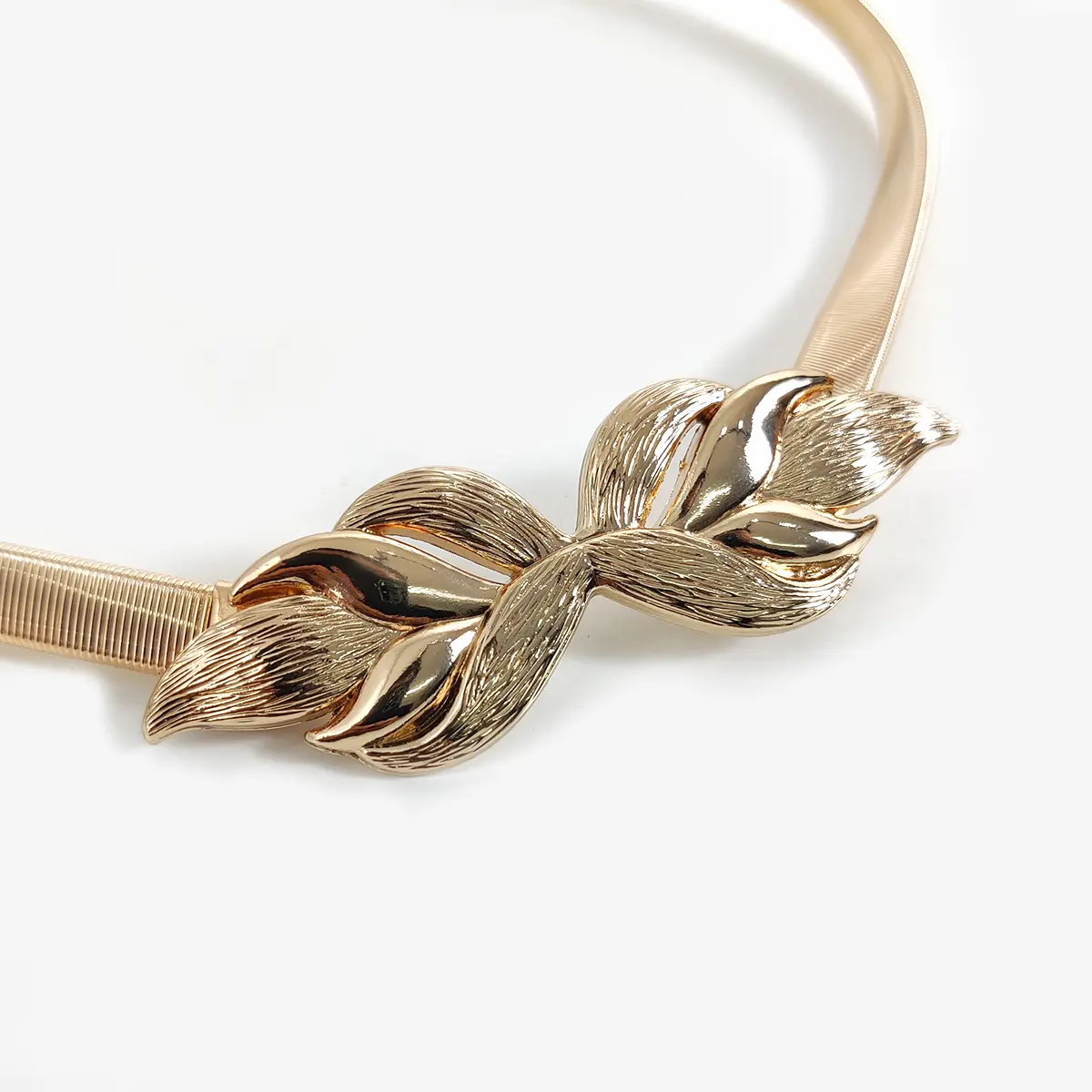 Fashion Elastic Gold Chain Belt Female Waist Flower Silver Metal Punk Belts For Women High Quality Stretch Thin Waistband