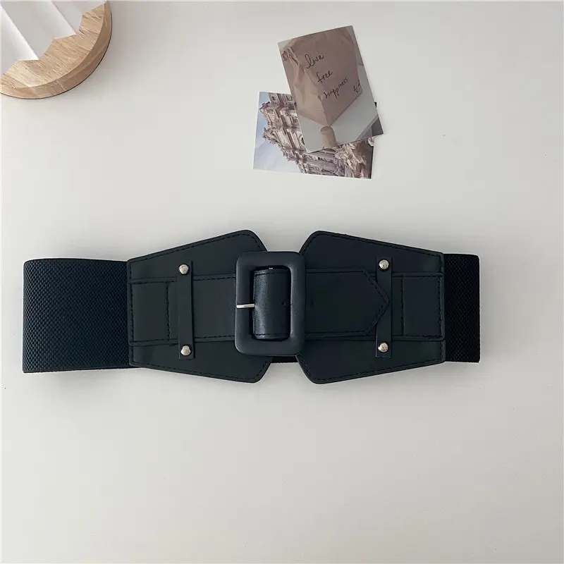 Wide Elastic Corset Belt Ladies Dress Suit Stretch Cummerbunds Plus Size Belts For Women High Quality Big Waistband White