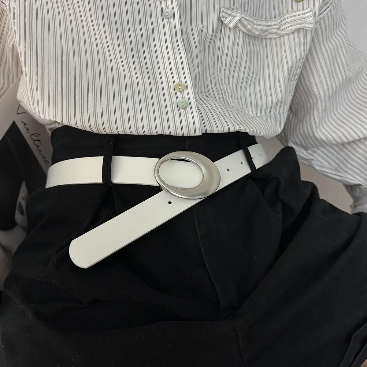 Designer Belts For Women High Quality Y2K Goth Female Waist Black Pu Leather Waistband Girls Jeans Corset Belt Luxury White