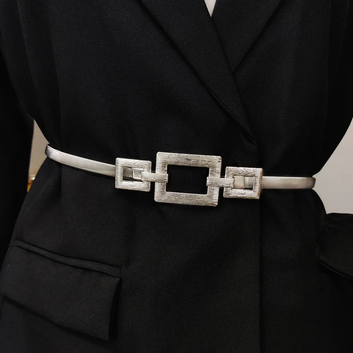 Fashion Elastic Gold Chain Belt Female Waist Punk Y2K Goth Silver Metal Belts For Women High Quality Luxury Golden Waistband