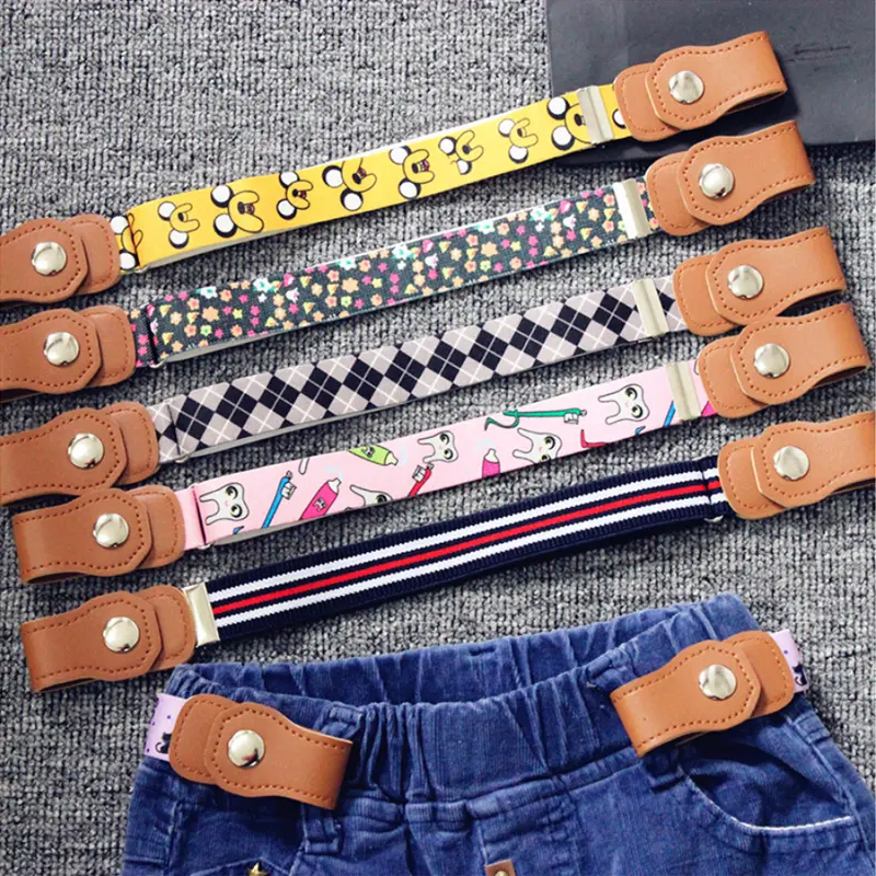 Girls and Boys Elastic Jeans Belt Without Buckle Kids Easybelt Adjustable Stretch Strap fashion Student Waistband Belts