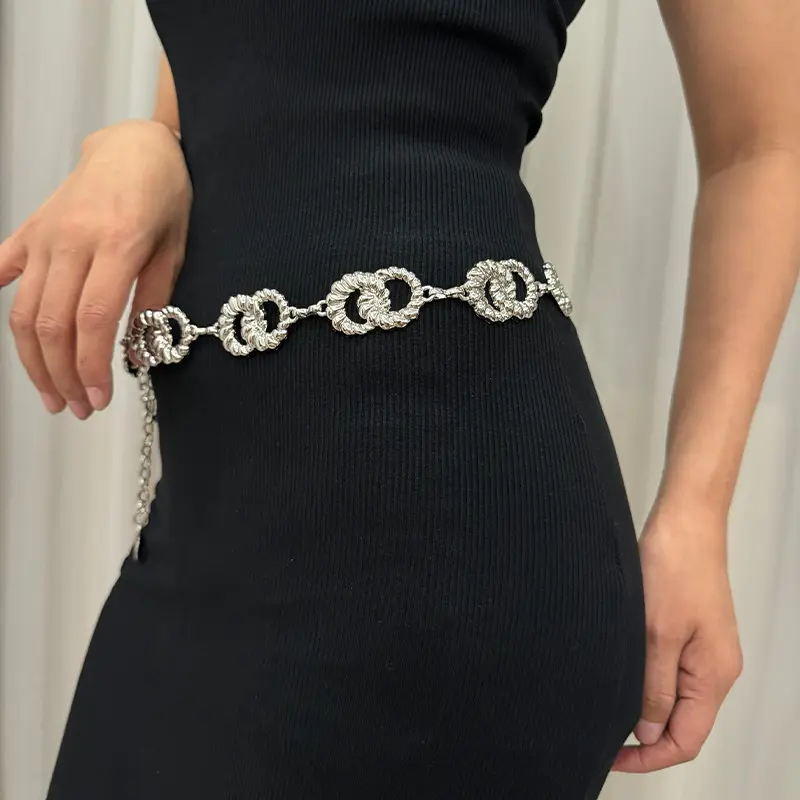 Fashion Gold Chain Belt Female Waist Adjustable Desinger Belts For Women High Quality Luxury Brand Punk Metal Dress Waistband