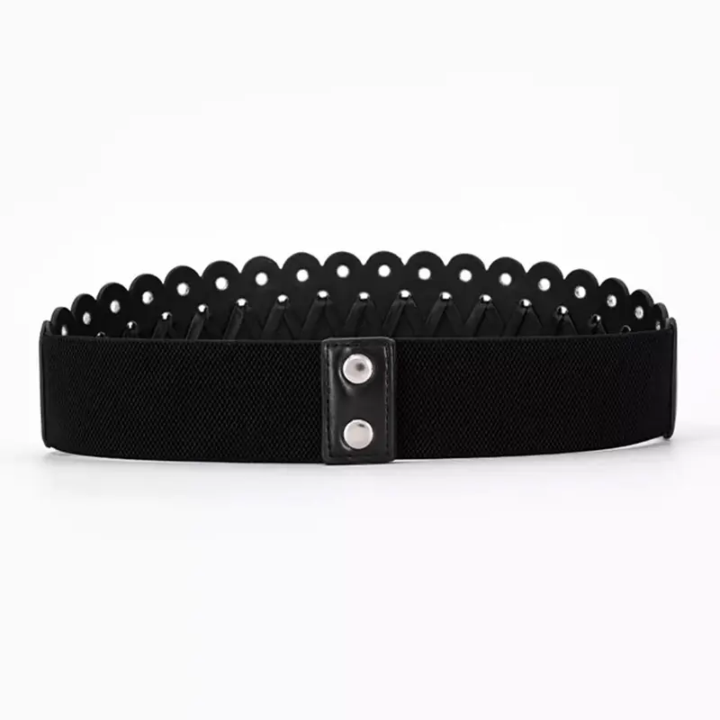 Wide Rivet Corset Belt Women Luxury Brand Punk Gothic Hit Pop Y2K Belt Female Elastic Cummerbund Desiner Waistband for women