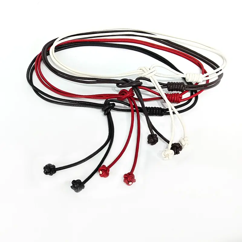 New Round Leather Rope Dresses Coat Decoration String Waist Belt For Women Solid Fashion Long Waist Chain Vintage Waistband