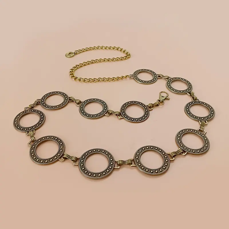 Fashion Gold Chain Belt Female Waist Adjustable Desinger Belts For Women High Quality Luxury Brand Punk Metal Dress Waistband