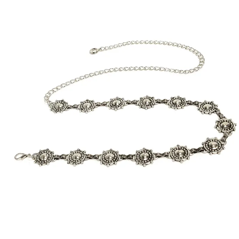 Western Women's Metal Chain Belts Female Luxury Designer Retro Bohemian ethnic style Gold Belts for Ladies Elegant Waist Girdle