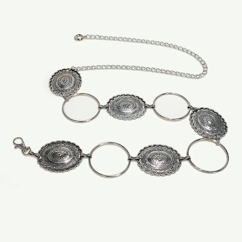 New Fashionable Hollow Waist Chain Metal Ring Belt Female Women s Personalized Irregular Design Geometric Shape Dress Jeans Belt