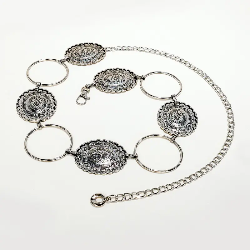 New Fashionable Hollow Waist Chain Metal Ring Belt Female Women s Personalized Irregular Design Geometric Shape Dress Jeans Belt
