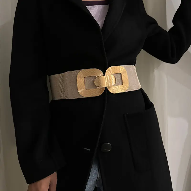 Black Plus Size Wide belt for women Girdles Elastic Cummerbunds Luxury Brands Designer Corset Belt Female Punk Gothic Belt Gold
