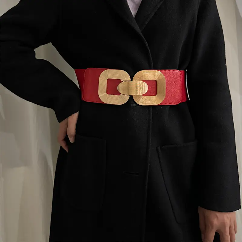 Black Plus Size Wide belt for women Girdles Elastic Cummerbunds Luxury Brands Designer Corset Belt Female Punk Gothic Belt Gold