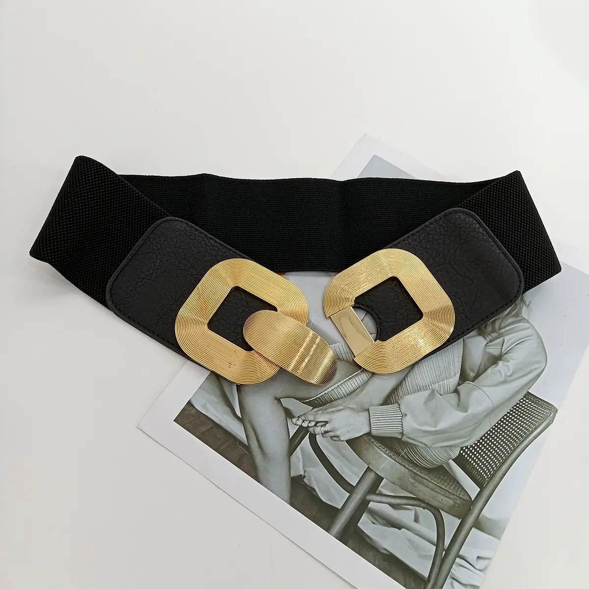 Black Plus Size Wide belt for women Girdles Elastic Cummerbunds Luxury Brands Designer Corset Belt Female Punk Gothic Belt Gold