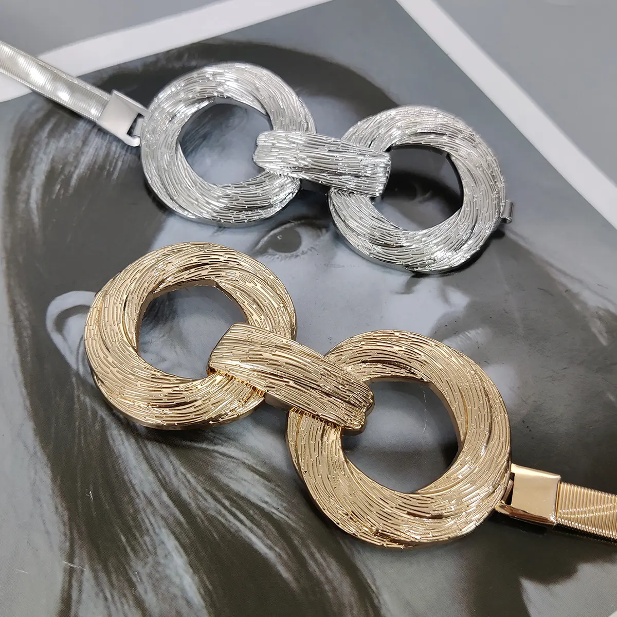 Fashion Gold Chain Belt Female Waist Elastic Thin Waistband Designer Belts For Women High Quality Luxury Silver Metal Corset
