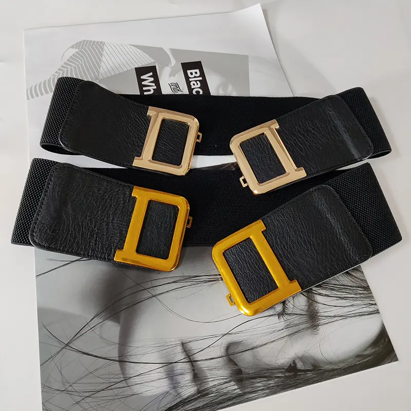 Fashion D Wide belt for Women Elastic Gothic corset belt high-end luxury brands Women's belt female Punk western Y2k belt