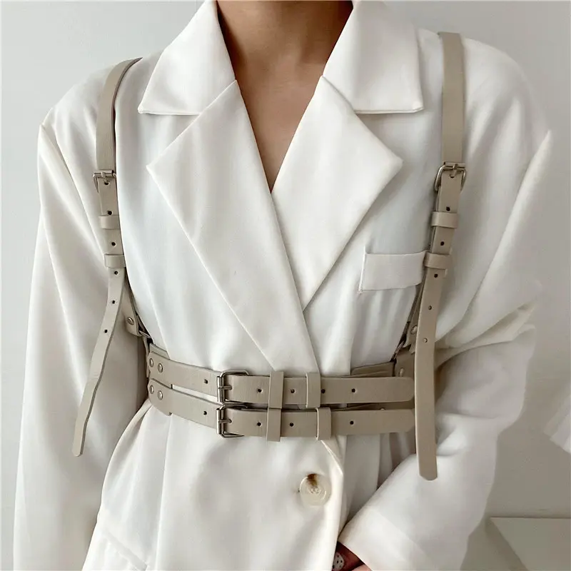 Women Fashion Harness Pu Leather Studded Decor Harness Adjustable Harness Belt Gothic Harness Bondage lingerie chest harness