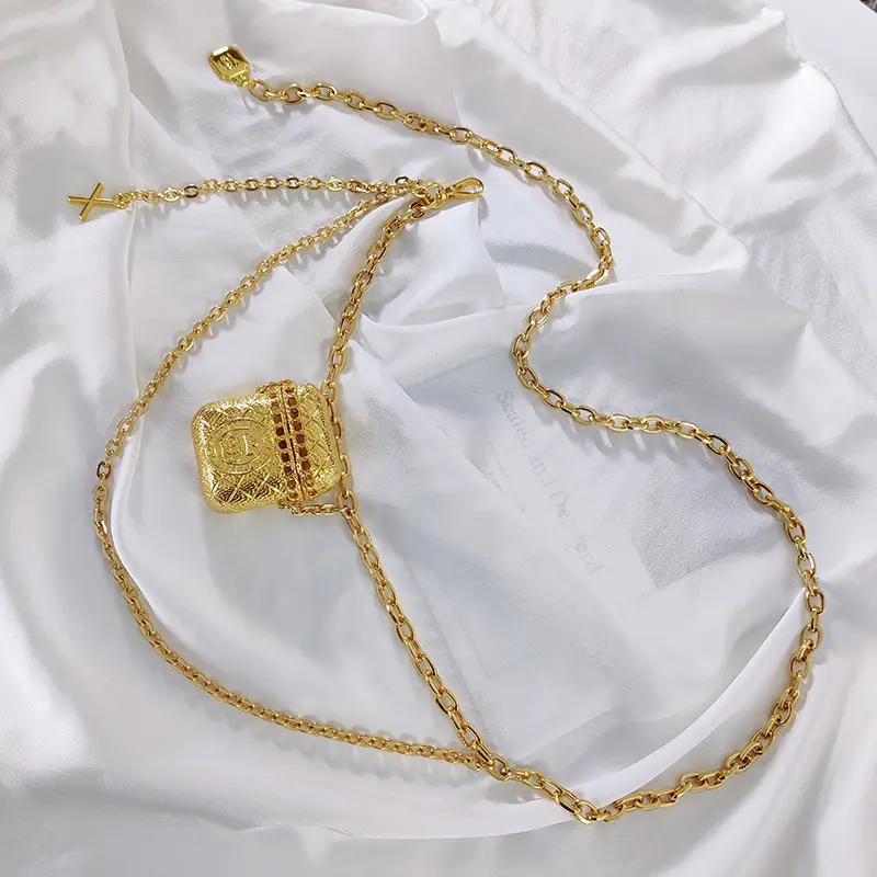 Fashion Tassel Gold Chain Belts For Women High Quaity Luxury Ear Phone Small Bag Metal Belt Adjustable Long Waistband Mini