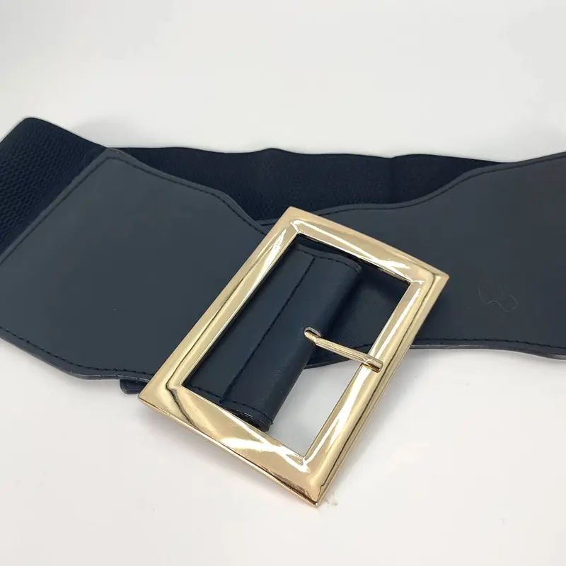Fashion Plus Size Golden Bucket Corset Belts for Women Wide Elastic Stretch Cummerbunds Female Dress Coat jacket   Waistband