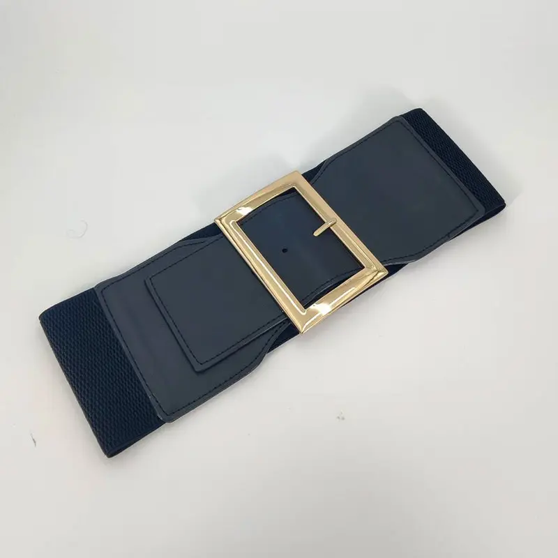 Fashion Plus Size Golden Bucket Corset Belts for Women Wide Elastic Stretch Cummerbunds Female Dress Coat jacket   Waistband