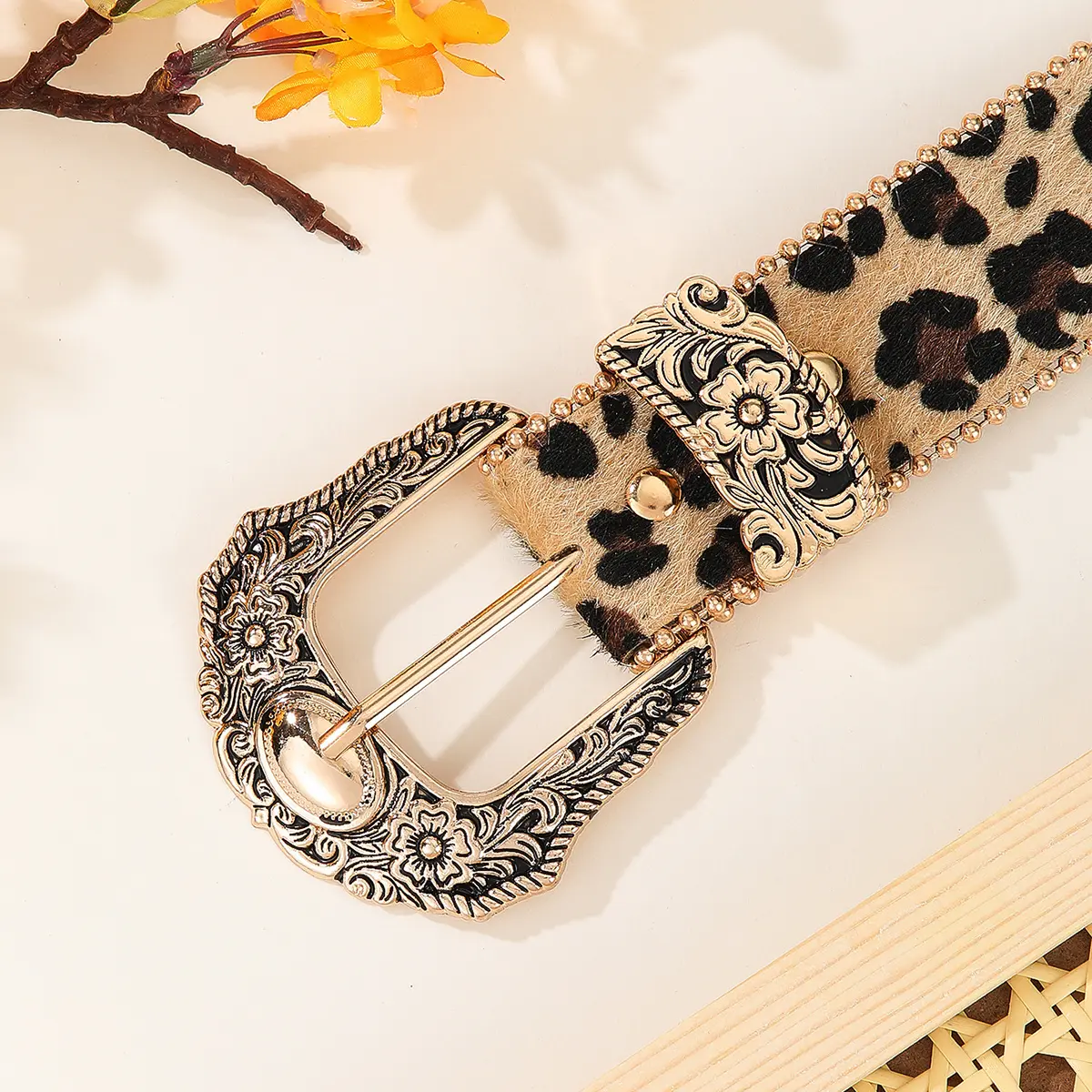 Western Brown PU Leather Leopard Women Belts For Women Cowgirl High Quality Luxury Brands Punk Accessory Wide Female belt