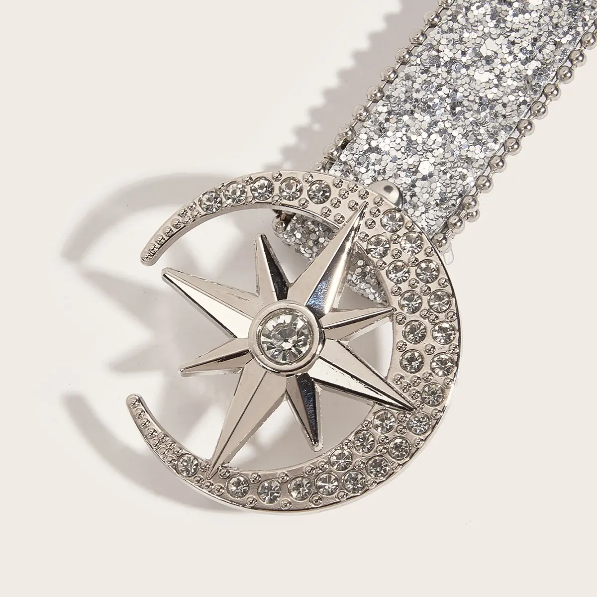 Female Waist Sequin Rhinestone Buckle Desinger Belts For Women Leopard Moon and Star High Quality Luxury Band Punk Goth Y2k Belt