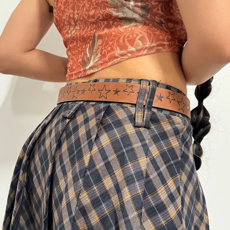 Fashion Brown PU Leather Designer Belts for Women Luxury Waist Strap Female Jeans Dress Trouser Goth Belt Decorative Waistband