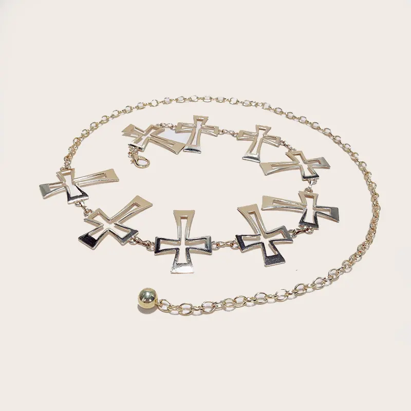 Punk Gothic Steam Cross Waist Chain JK Accessories Skirt Chain Subcultural Adjustable y2k Belt For Women Fashion Body Jewelry
