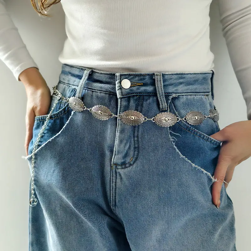 Silver Luxury Designer Waist Chain Punk Accessory Metal Chain Belt Female Women's New Summer Versatile Match Skirts Jeans Belt