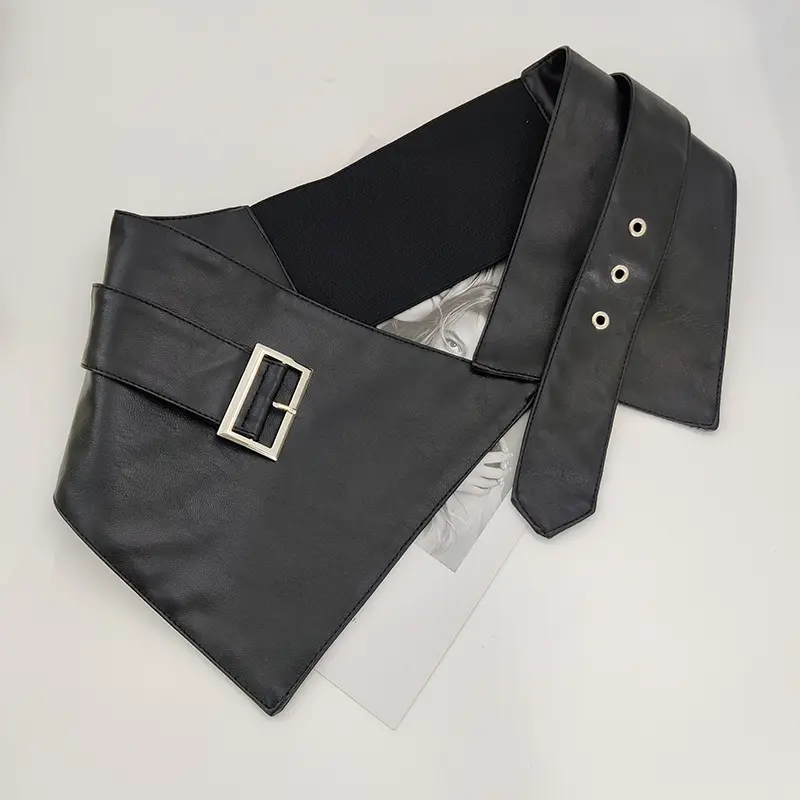 Elastic Black Leather Wide Corset Belt Woman Dress Adjustable Designer Belts For Women High Quality Big Cummerbunds Waistband