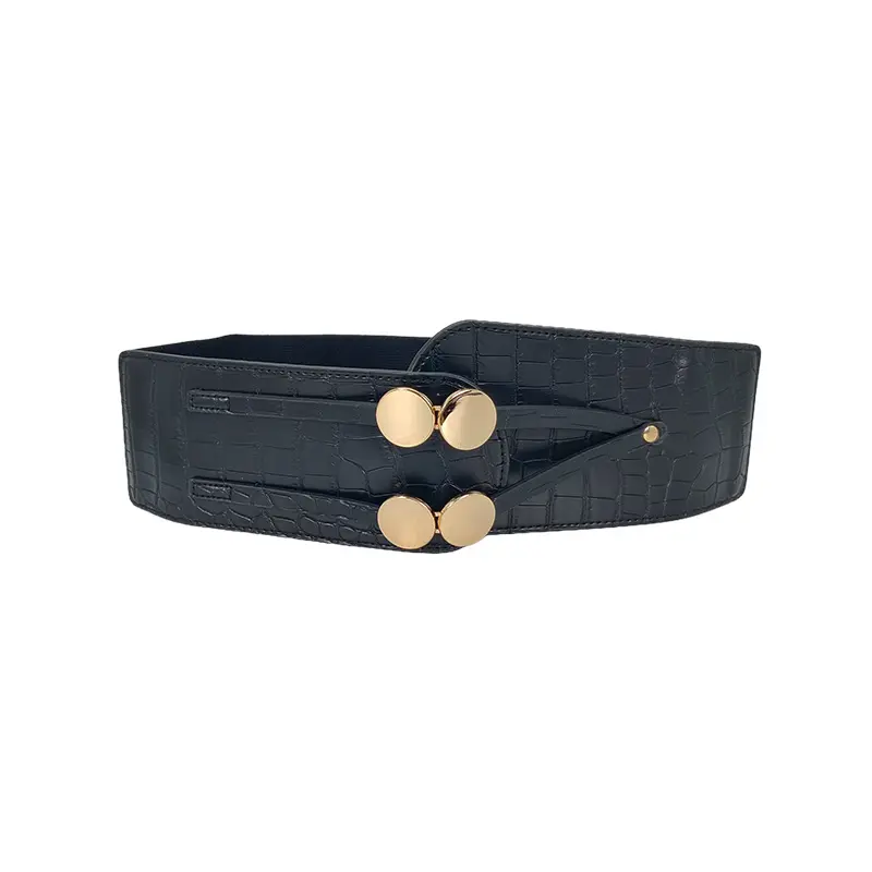 Elegant Belt for women Plus Size Fashion Girdles Wide Corset belt female Desiner Golden Bucket Bussiness Elastic Black Waistband