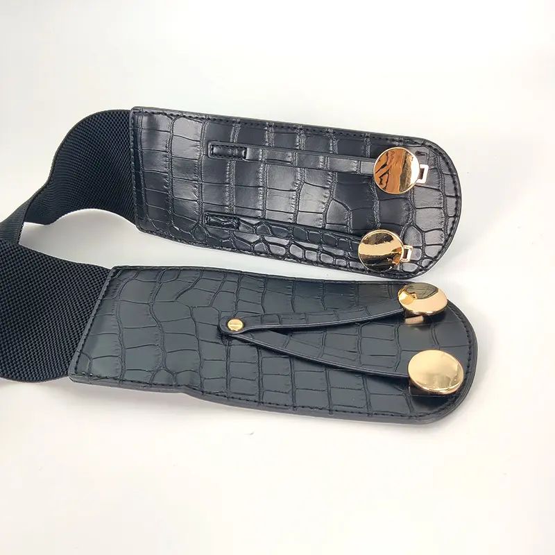 Elegant Belt for women Plus Size Fashion Girdles Wide Corset belt female Desiner Golden Bucket Bussiness Elastic Black Waistband