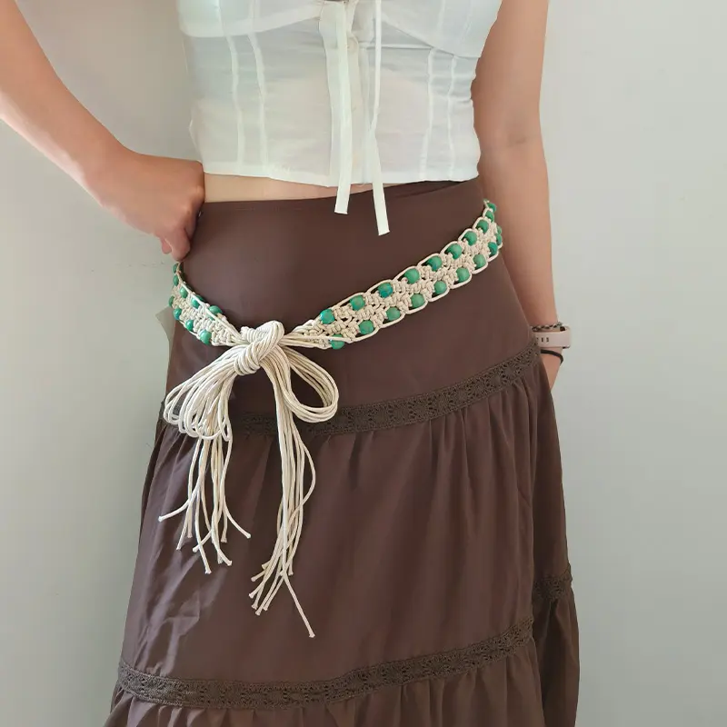 Bohemian-Style Wide Waistline Wax Rope Waistband For Women With Dress Jeans Sexy y2k Belt  Female Summer Beach Accesorise