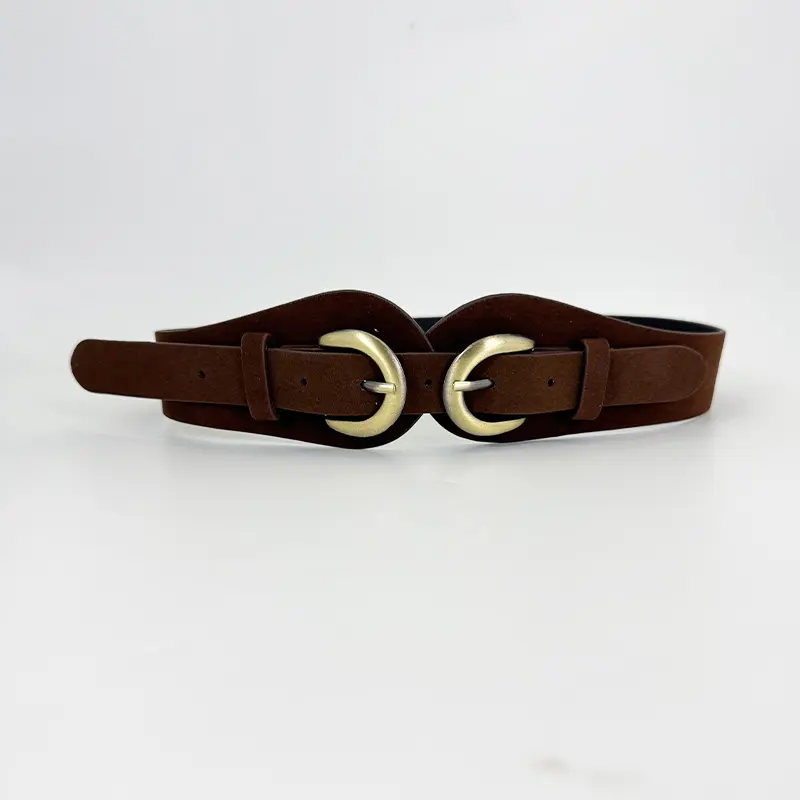 Elegant Suede Leather belts For Women Western Cowboy Cowgirl Corset Belt Female C Bucket Black Waistband For Dress skirt coat