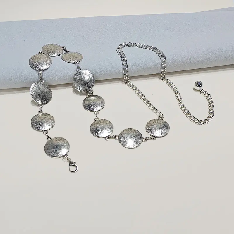 Silver Retro Waist Chain Accessory Metal Chain Belt Female Women's Summer Versatile Match Skirts Pants Thin Leather Belt Trendy