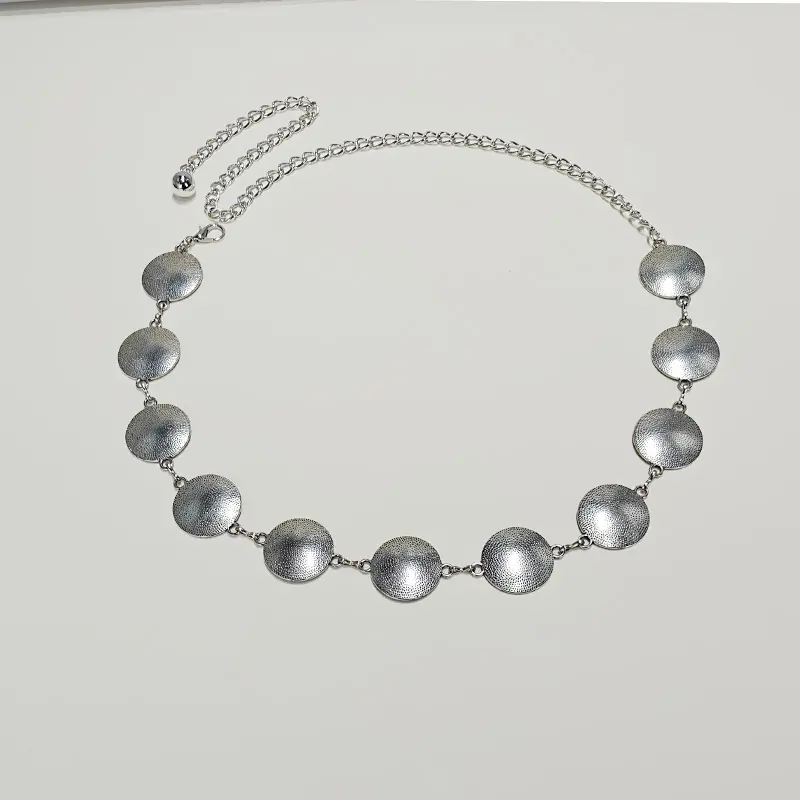 Silver Retro Waist Chain Accessory Metal Chain Belt Female Women's Summer Versatile Match Skirts Pants Thin Leather Belt Trendy