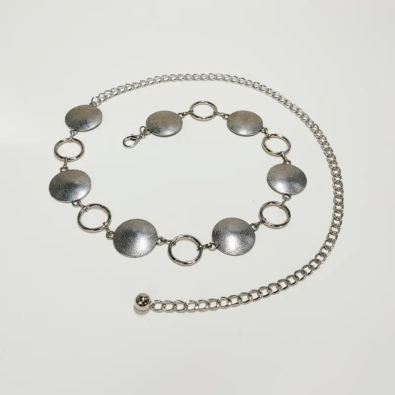 Silver Retro Waist Chain Accessory Metal Chain Belt Female Women's Summer Versatile Match Skirts Pants Thin Leather Belt Trendy