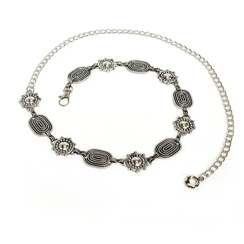 Silver Retro Women's Waist Metal Chain Belt Female Punk Accessory Gothic New Summer Versatile Skirts Y2K Jeans Belt Trendy