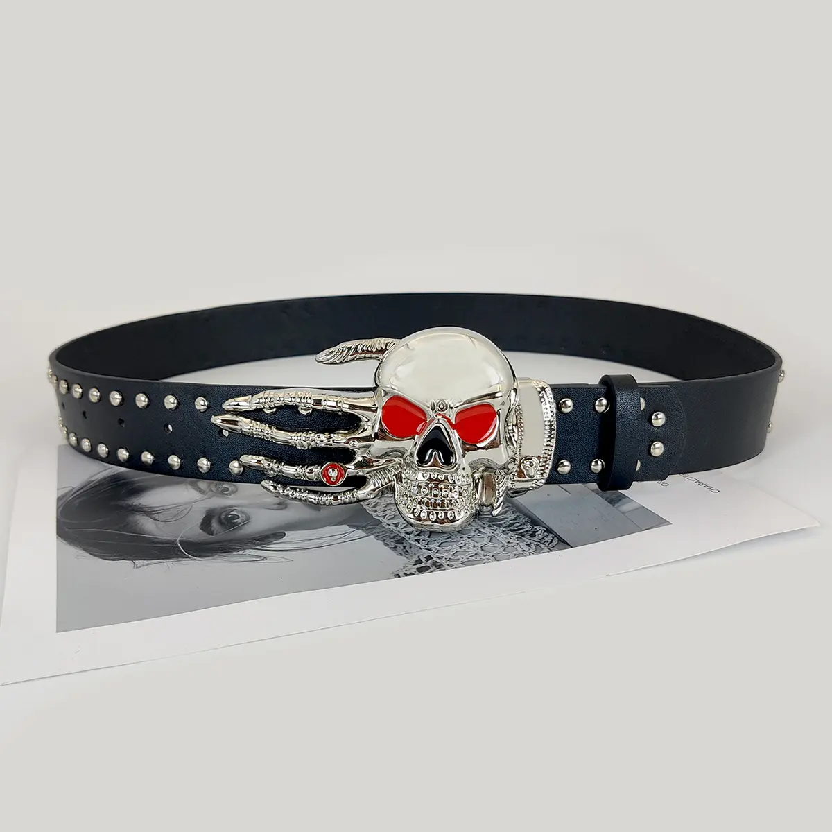 Designer Punk Belts For Women High Quality Luxury Brand Skull buckle Unisex Waist Black Street Man's Waistband Jeans Belt Y2K