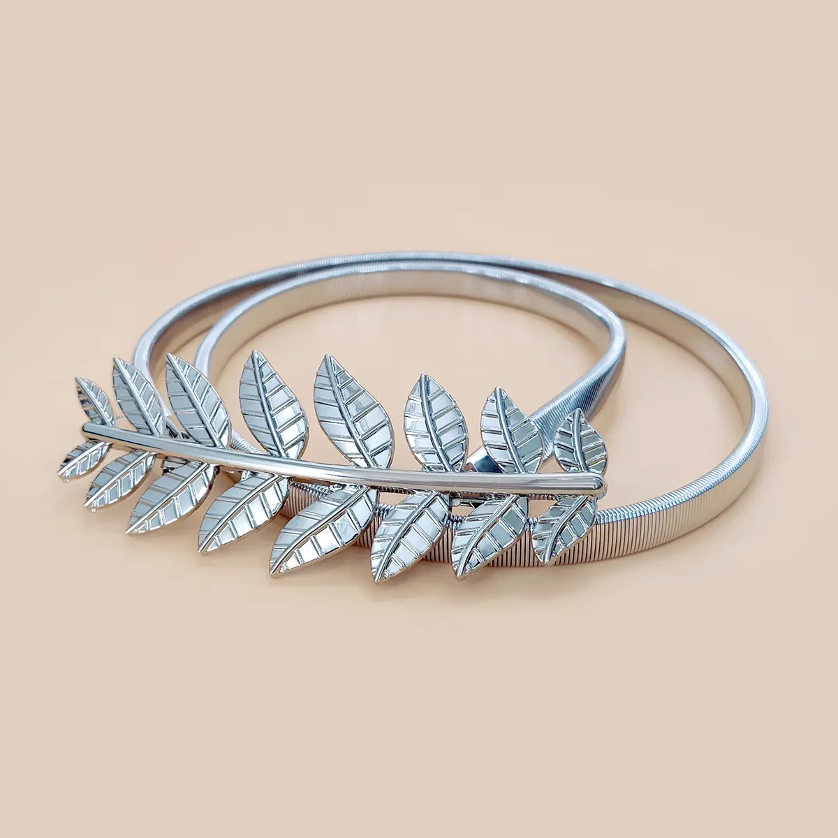 Fashion Leaf Gold Chain Belt Female Waist Elastic Dress Waistband Ladies Silver Metal Belts For Women Luxury Y2k Accessory