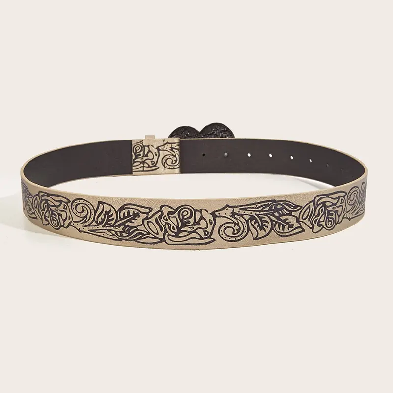 Punk Style Personality Retro Embossed Hear Belt Y2K Spicy Girl Versatile Gothic Unisex Belts For Women Luxury Men Jean Waistband