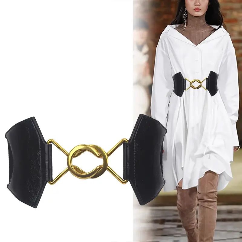 Fashion Red Corset Belt for women plus size high-end luxury brands Desiner Elastic Cummerbund Elegant Women's belt female