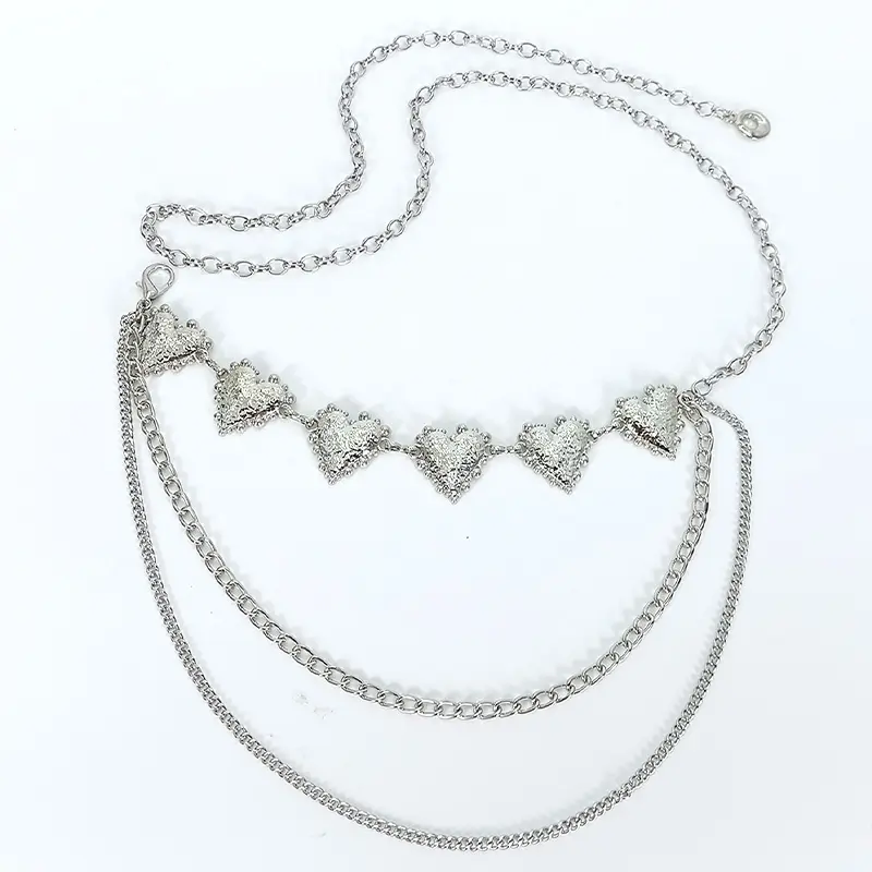 Fashion Lover Heart Tassle Waist Chain Belt Female Designer Luxury Elegant Belts For Women Punk Gothic Y2K Dress Jeans Waistband