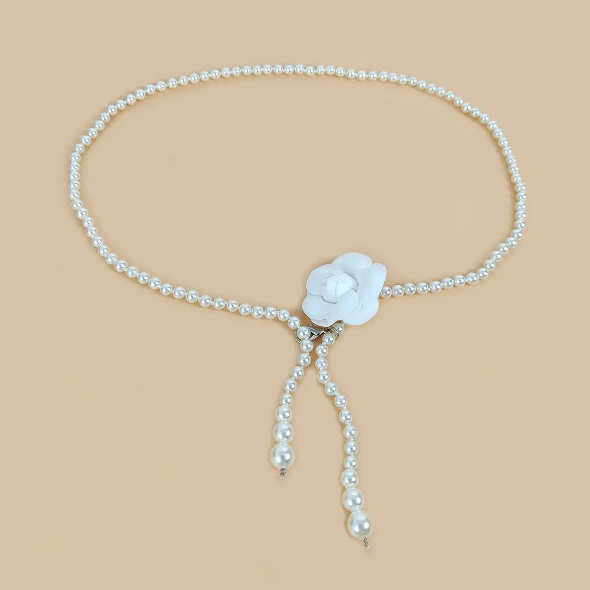 Designer Belts For Women High Quality Female Adjustable Pearl Waistband Flower Corset Belt Dress Jeans White Accessory