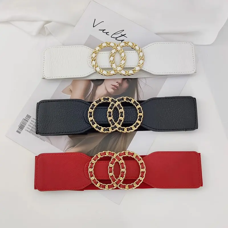 Fashion Wide belt for Women Elastic Gothic corset belt high-end luxury brands Women's belt female Black Punk western Y2k belt