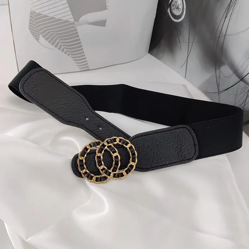 Fashion Wide belt for Women Elastic Gothic corset belt high-end luxury brands Women's belt female Black Punk western Y2k belt