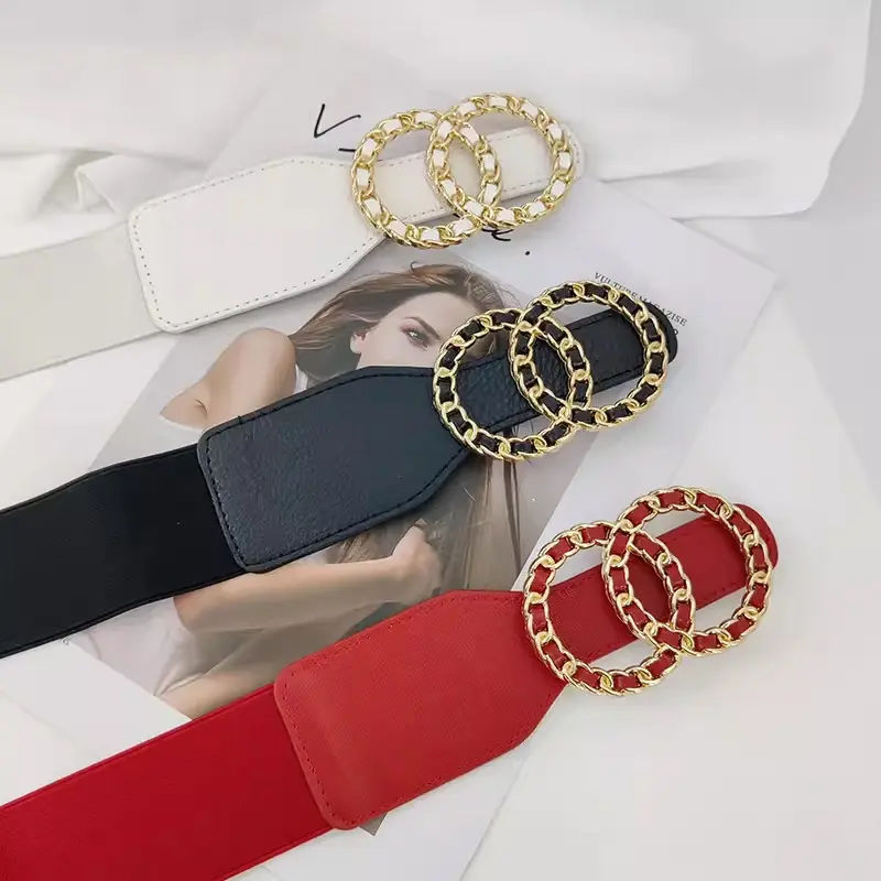 Fashion Wide belt for Women Elastic Gothic corset belt high-end luxury brands Women's belt female Black Punk western Y2k belt