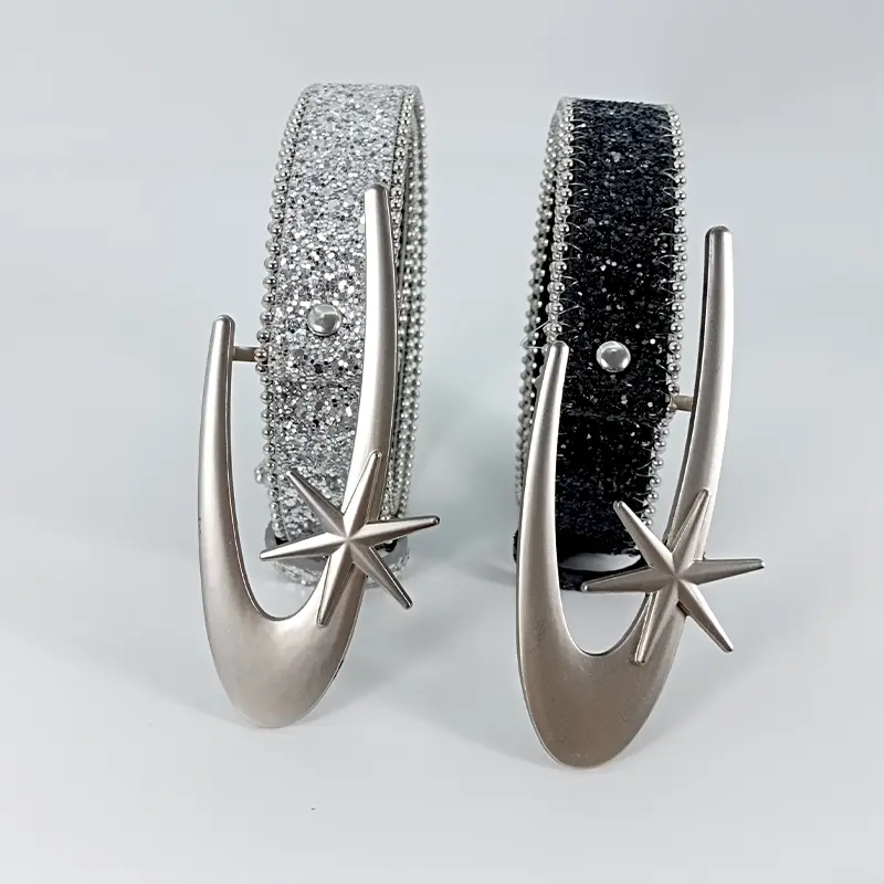 Moon Star High-end luxury brands elegant Women's belt female Sequin rhinestones Waistband Punk gothic accessories Y2k Belt