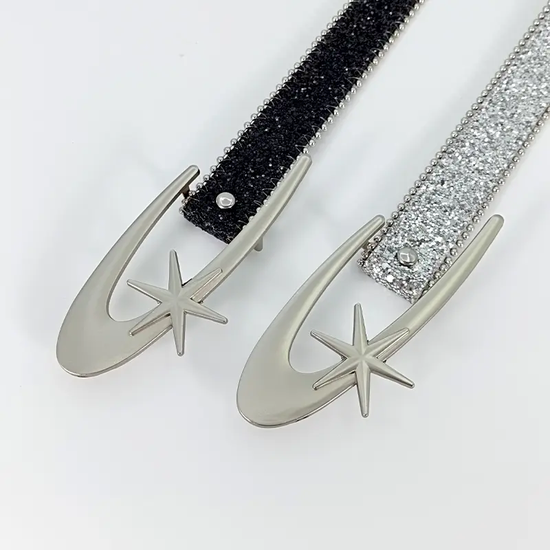 Moon Star High-end luxury brands elegant Women's belt female Sequin rhinestones Waistband Punk gothic accessories Y2k Belt
