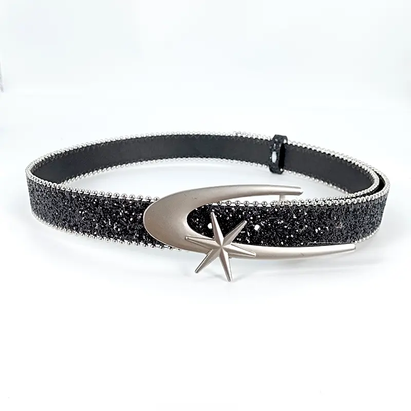 Moon Star High-end luxury brands elegant Women's belt female Sequin rhinestones Waistband Punk gothic accessories Y2k Belt