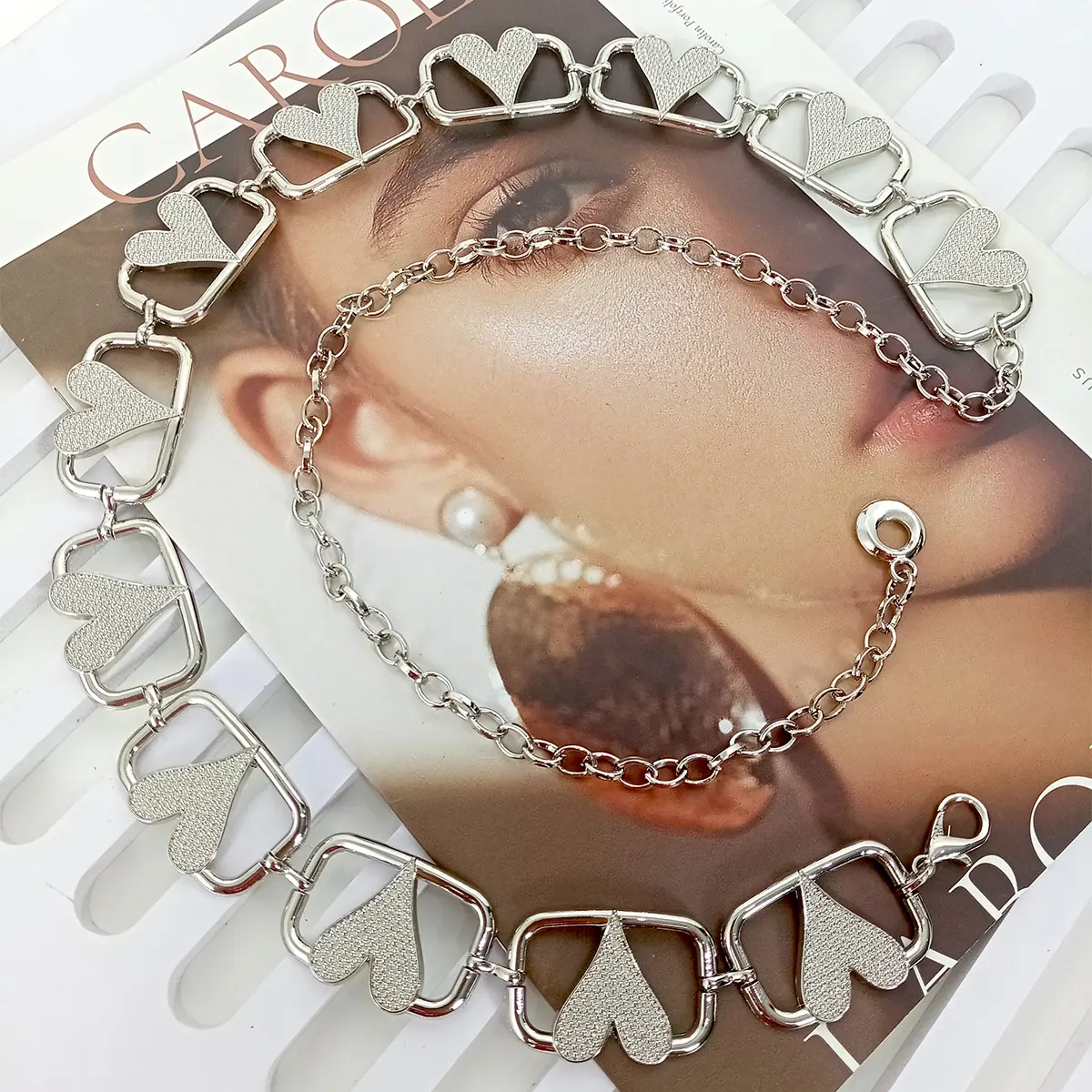 Fashion Silver Waist Chain Belt Female Metal Square Heart Elegant Belts For Women punk Gothic Luxury Brands Y2K Jeans Waistband