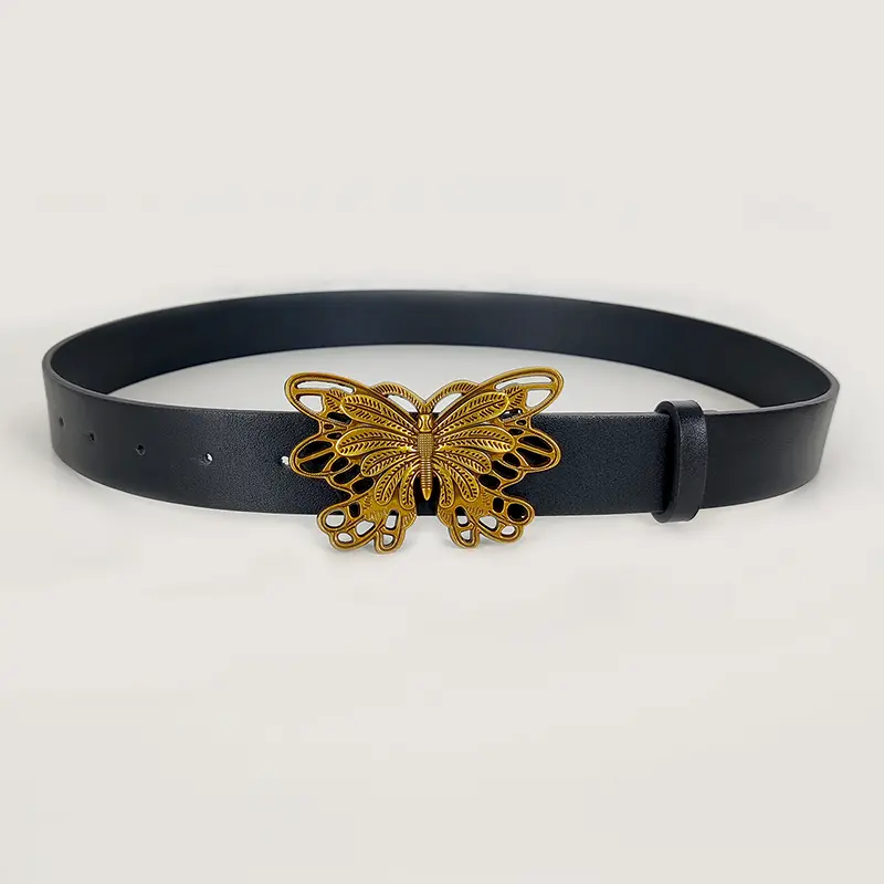 Unisex Jeans Belt Goth Y2k Designer Belts For Women High Quality Luxury Brand Black Punk Accessory 3.2cm Waistband Men